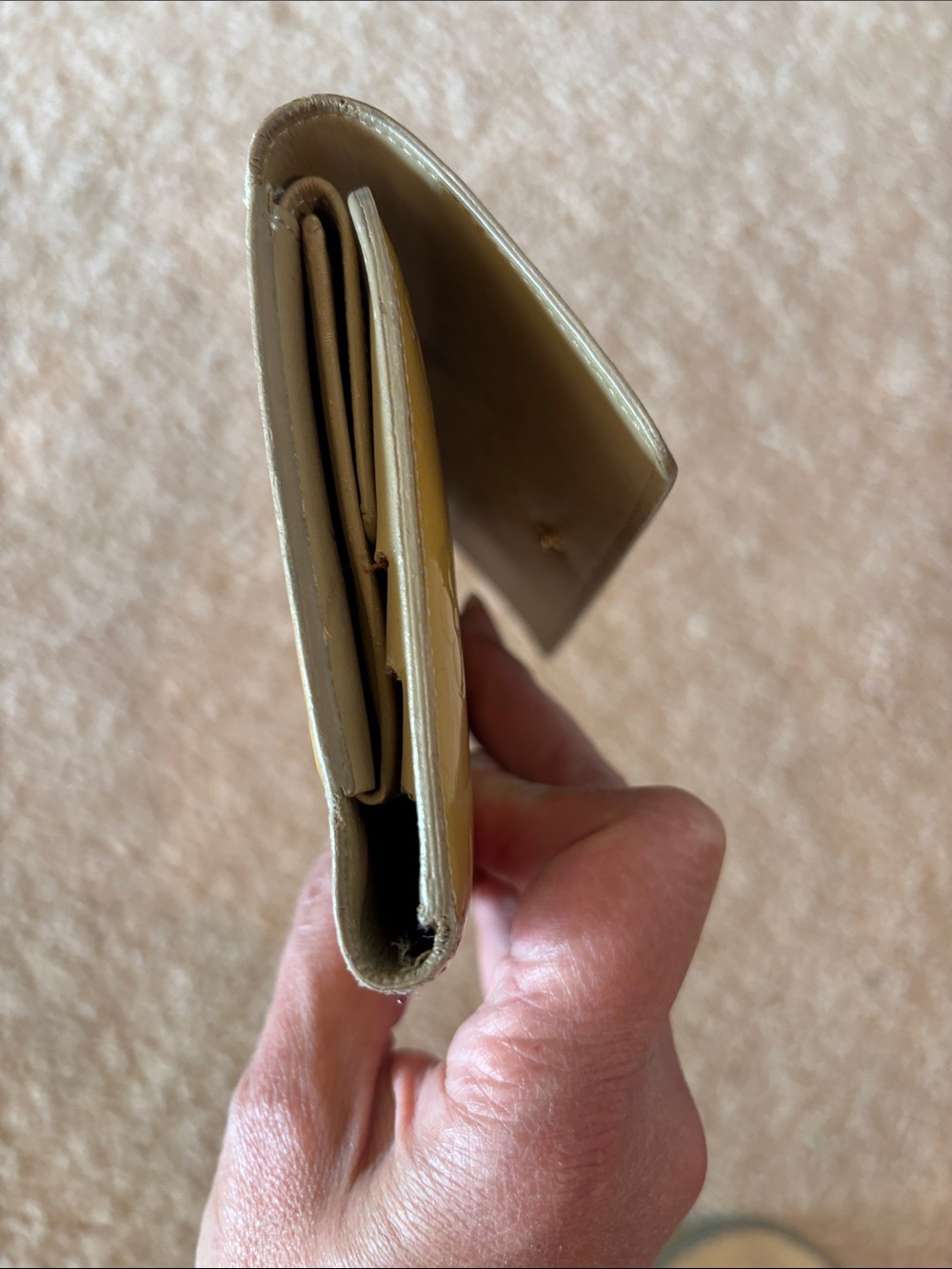 Louis Vuitton Vernis Monogram Patent Wallet in Mustard Yellow - Picture 8 of 11